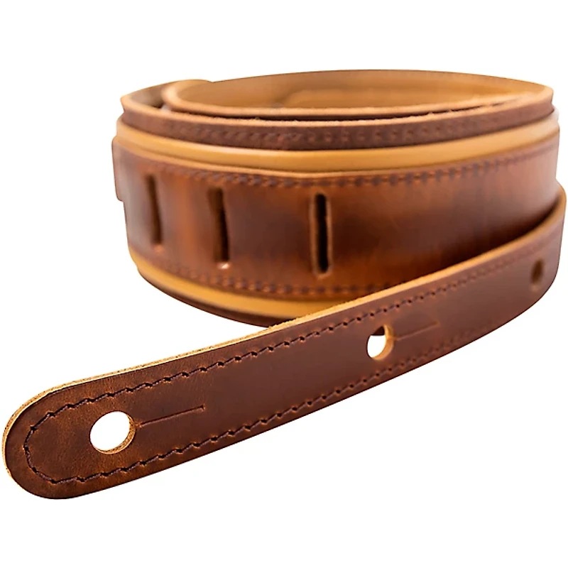 Taylor Nouveau Leather Guitar Strap Distressed Brown 2.5 in.
