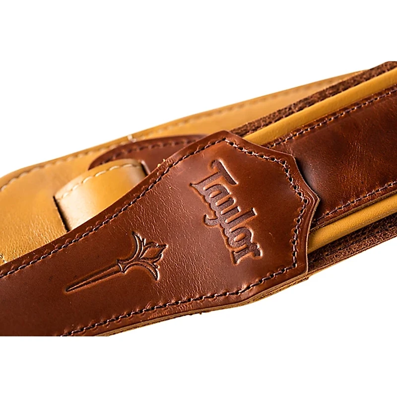 Taylor Nouveau Leather Guitar Strap Distressed Brown 2.5 in.
