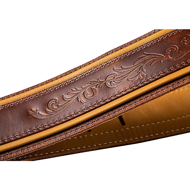 Taylor Nouveau Leather Guitar Strap Distressed Brown 2.5 in.