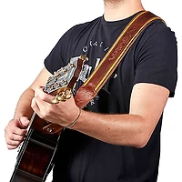 Taylor Nouveau Leather Guitar Strap Distressed Brown 2.5 in.