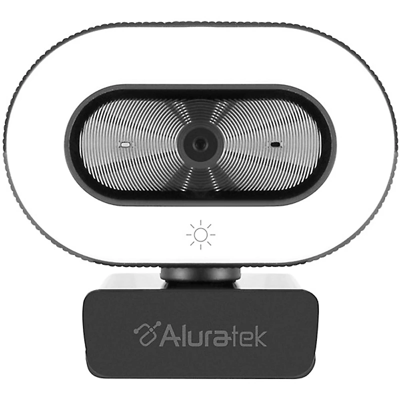 Aluratek 1080P USB Webcam w/Adjustable Lighting, Autofocus & Dual Mics