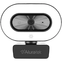 Aluratek 1080P USB Webcam w/Adjustable Lighting, Autofocus & Dual Mics
