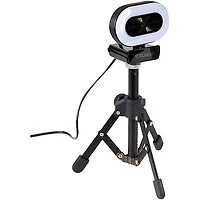 Aluratek 1080P USB Webcam w/Adjustable Lighting, Autofocus & Dual Mics