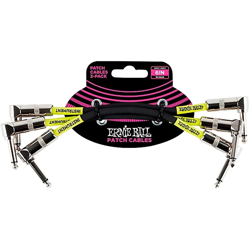 Ernie Ball Ernie Ball 6" Instrument Patch Cable 3-Pack -