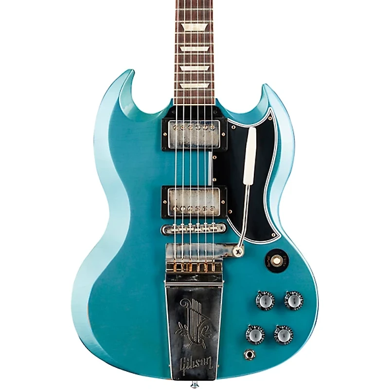 Gibson Custom Murphy Lab 1964 SG Standard Reissue With Maestro Vibrola Light Aged Electric Guitar Antique Pelham Blue