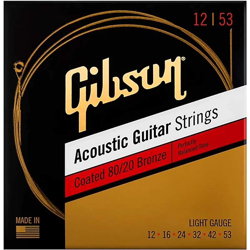 Gibson Coated 80/20 Bronze Light Acoustic Guitar Strings