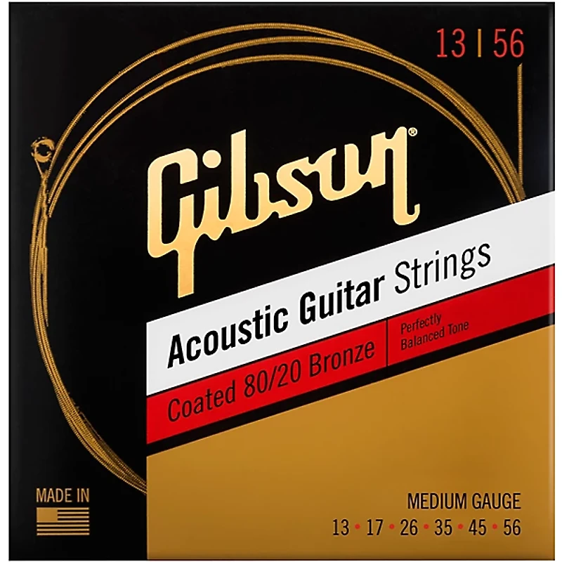 Gibson Coated 80/20 Bronze Medium Acoustic Guitar Strings