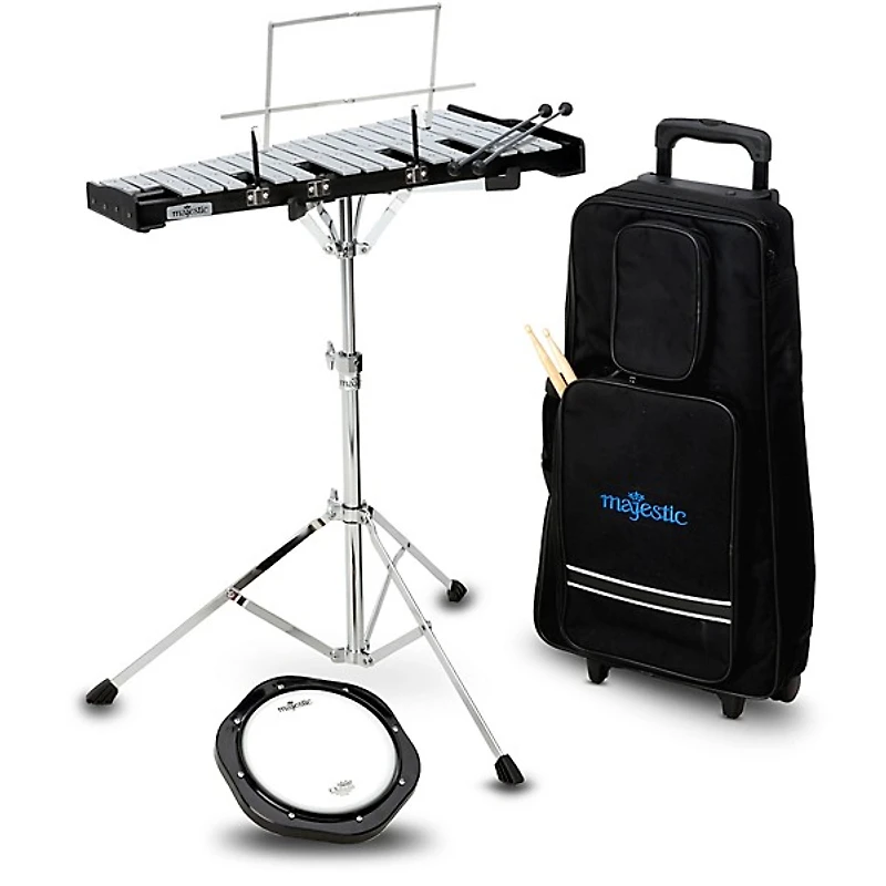 Majestic Bell and Practice Pad Kit With Rolling Cart