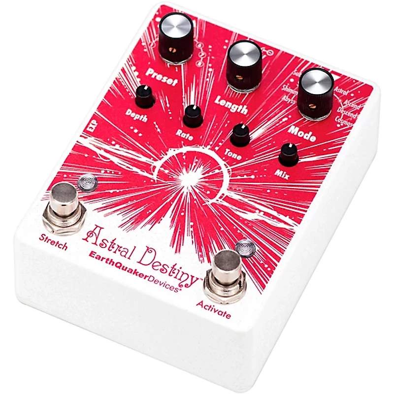 EarthQuaker Devices Astral Destiny Modulated Octave Reverb Effects Pedal Red