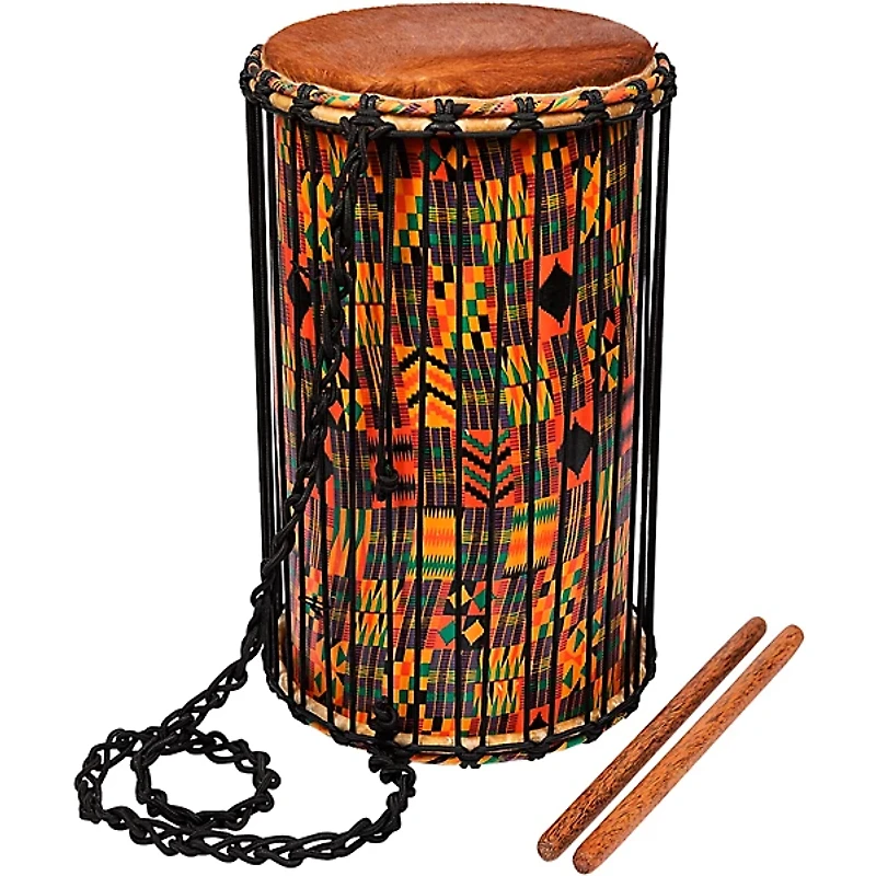 X8 Drums Kente Cloth Dundun with Sticks