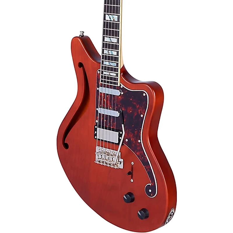 D'Angelico Deluxe Series Bedford SH Electric Guitar with USA Seymour Duncan Pickups and Wilkinson Tremolo Matte Walnut