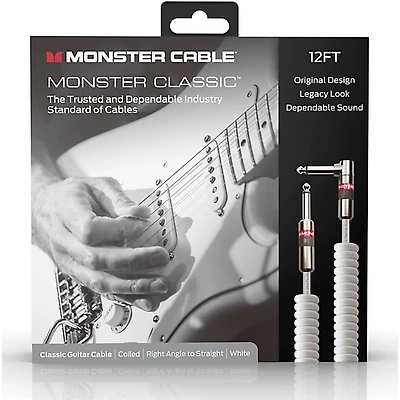 Monster Cable Prolink Classic Instrument Cable Coiled 12 ft. White