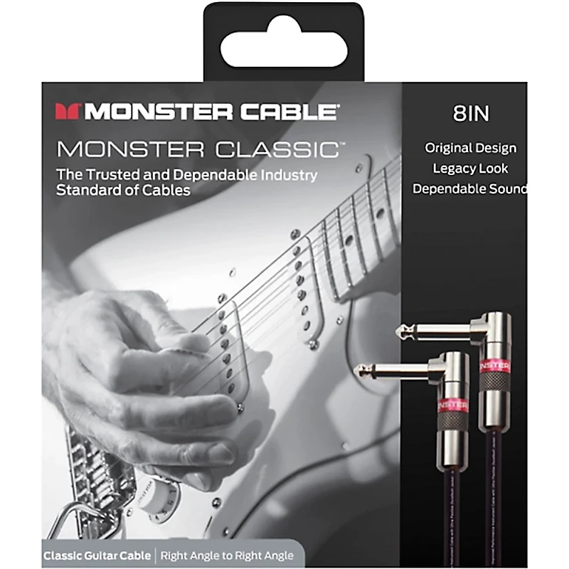 Monster Cable Prolink Classic Instrument Cable Right Angle to Right Angle 8 in. Black