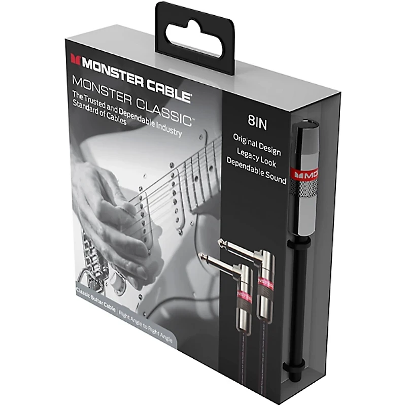 Monster Cable Prolink Classic Instrument Cable Right Angle to Right Angle 8 in. Black