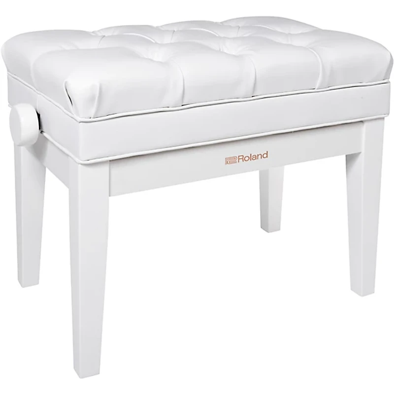 Roland RPB-500-US Piano Bench, Vinyl Seat, Music Compartment White