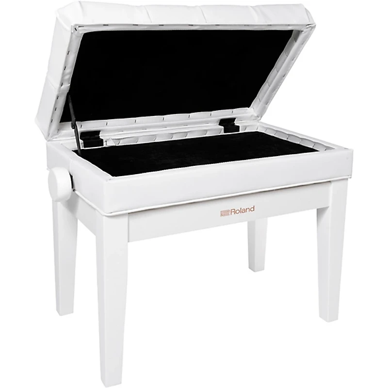 Roland RPB-500-US Piano Bench, Vinyl Seat, Music Compartment White