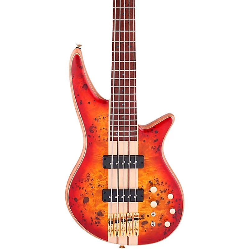 Jackson Pro Series Spectra Bass SB V Poplar Burl Transparent Cherry Burst