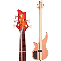 Jackson Pro Series Spectra Bass SB V Poplar Burl Transparent Cherry Burst