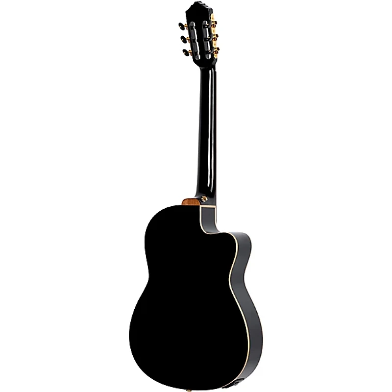 Ortega Performer Series RCE138-T4BK-L Thinline Acoustic Electric Nylon Guitar Black