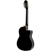 Ortega Performer Series RCE138-T4BK-L Thinline Acoustic Electric Nylon Guitar Black