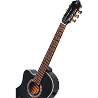 Ortega Performer Series RCE138-T4BK-L Thinline Acoustic Electric Nylon Guitar Black