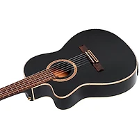 Ortega Performer Series RCE138-T4BK-L Thinline Acoustic Electric Nylon Guitar Black
