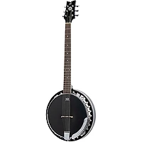 Ortega Raven Series OBJE356-SBK-L Left-Handed 6-String Banjo Black