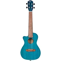 Ortega Earth Series RUOCEAN-CE-L Left-Handed Acoustic Electric Concert Ukulele Aqua Blue