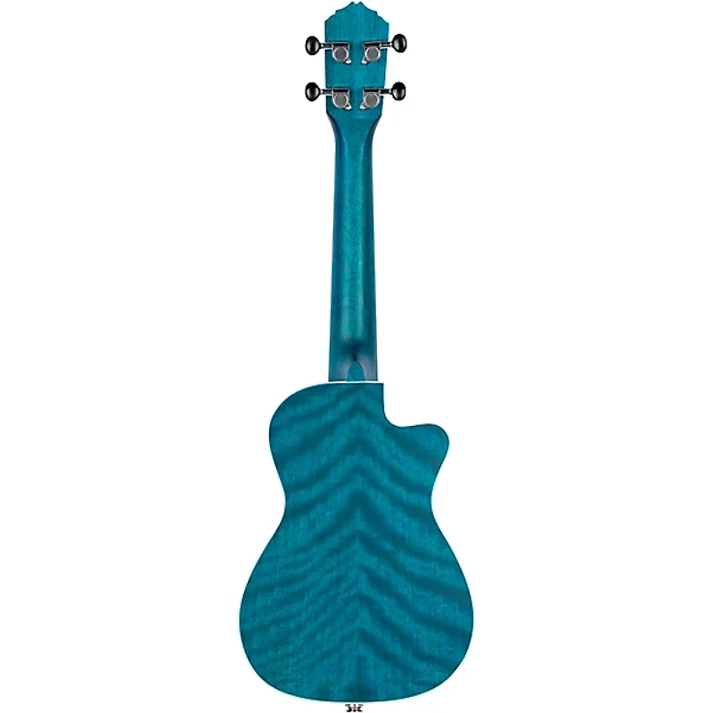 Ortega Earth Series RUOCEAN-CE-L Left-Handed Acoustic Electric Concert Ukulele Aqua Blue