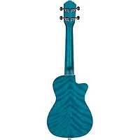 Ortega Earth Series RUOCEAN-CE-L Left-Handed Acoustic Electric Concert Ukulele Aqua Blue