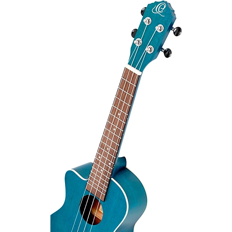Ortega Earth Series RUOCEAN-CE-L Left-Handed Acoustic Electric Concert Ukulele Aqua Blue