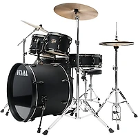 TAMA Imperialstar 5-Piece Complete Drum Set With 22 in. Bass Drum and Meinl HCS Cymbals Blacked Out Black
