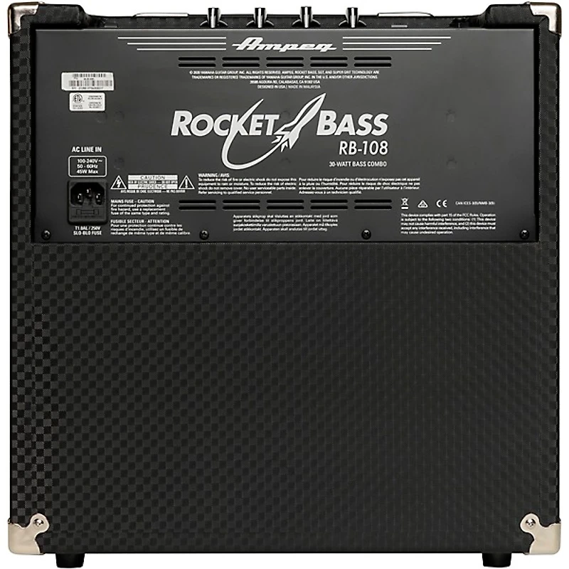 Ampeg Rocket Bass RB-108 30W 1x8 Bass Combo Amp Black and Silver
