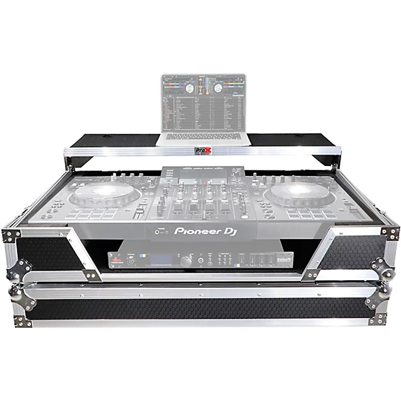 ProX XS-XDJXZ WLT Flight Case for Pioneer DJ XDJ-XZ With Glide Sliding Laptop Shelf and Wheels