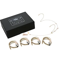 Galaxy Audio HSM4 Dual Ear Headset Mic With 4 Shure Connector Cables, Windscreen, Clip and Case