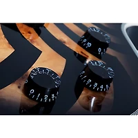 Wylde Audio Odin Grail 6-String Electric Guitar Orange With Black Buzz Saw Graphic Charcoal Burst