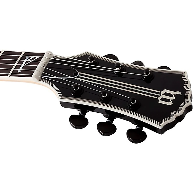 Wylde Audio Odin Grail 6-String Electric Guitar Orange With Black Buzz Saw Graphic Charcoal Burst