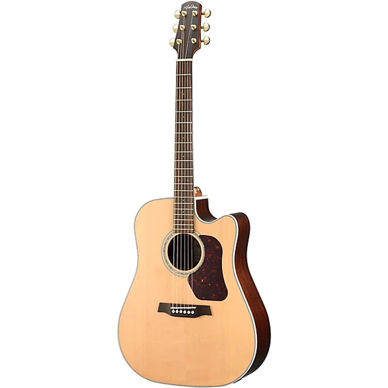 Walden Natura Solid Sitka Top/Rosewood Dreadought Acoustic Cutaway-Electric Satin Natural