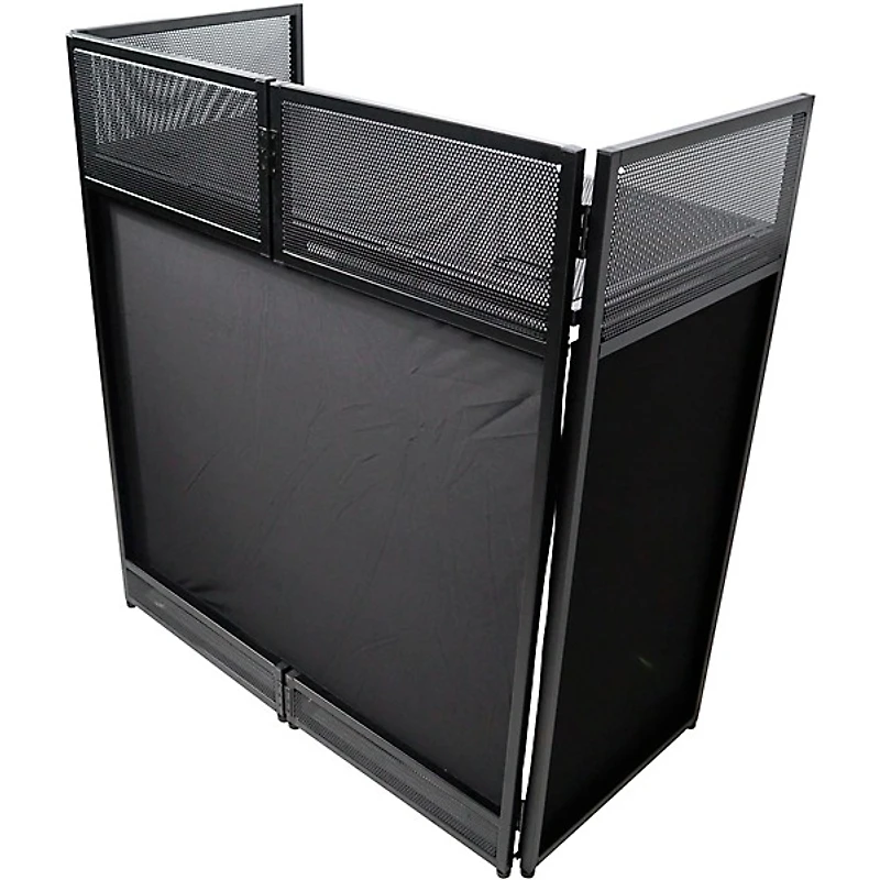 ProX XF-VISTABLMK2 Vista DJ Booth Facade Table Station With White and Black Scrim Kit and Padded Travel Bag