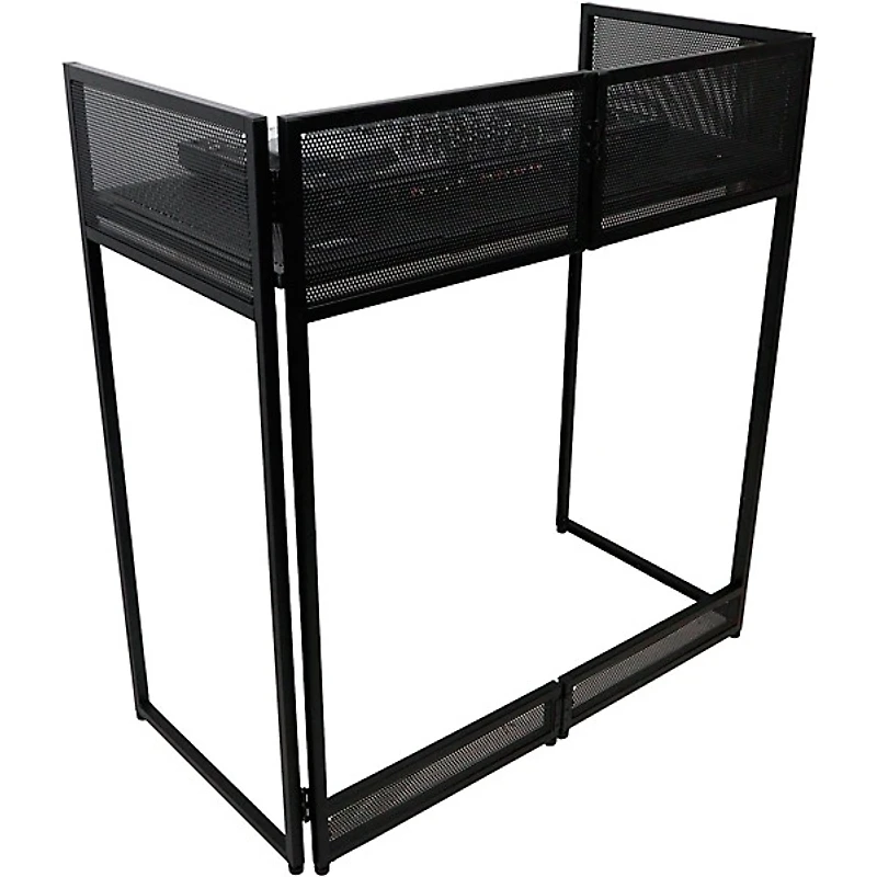 ProX XF-VISTABLMK2 Vista DJ Booth Facade Table Station With White and Black Scrim Kit and Padded Travel Bag