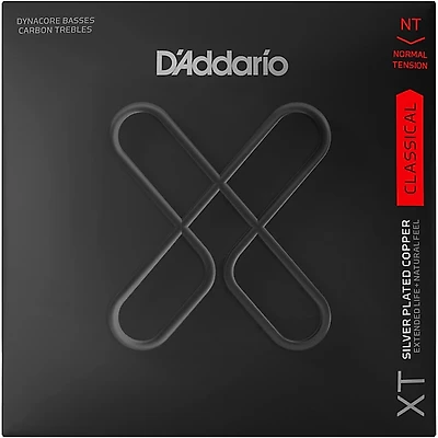 D'Addario XT Silver-Plated Copper Dynacore Classical Guitar Strings, Normal Tension, Light 24-44w