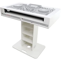 ProX Control Tower 2U DJ Podium Stand With 2x Travel Case for Pioneer XDJ-XZ, DDJ-1000 SRT, DDJ-SZ2, and DDJ SX-3, White Finish