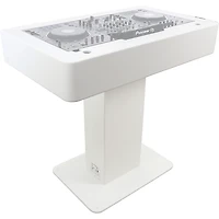 ProX Control Tower 2U DJ Podium Stand With 2x Travel Case for Pioneer XDJ-XZ, DDJ-1000 SRT, DDJ-SZ2, and DDJ SX-3, White Finish