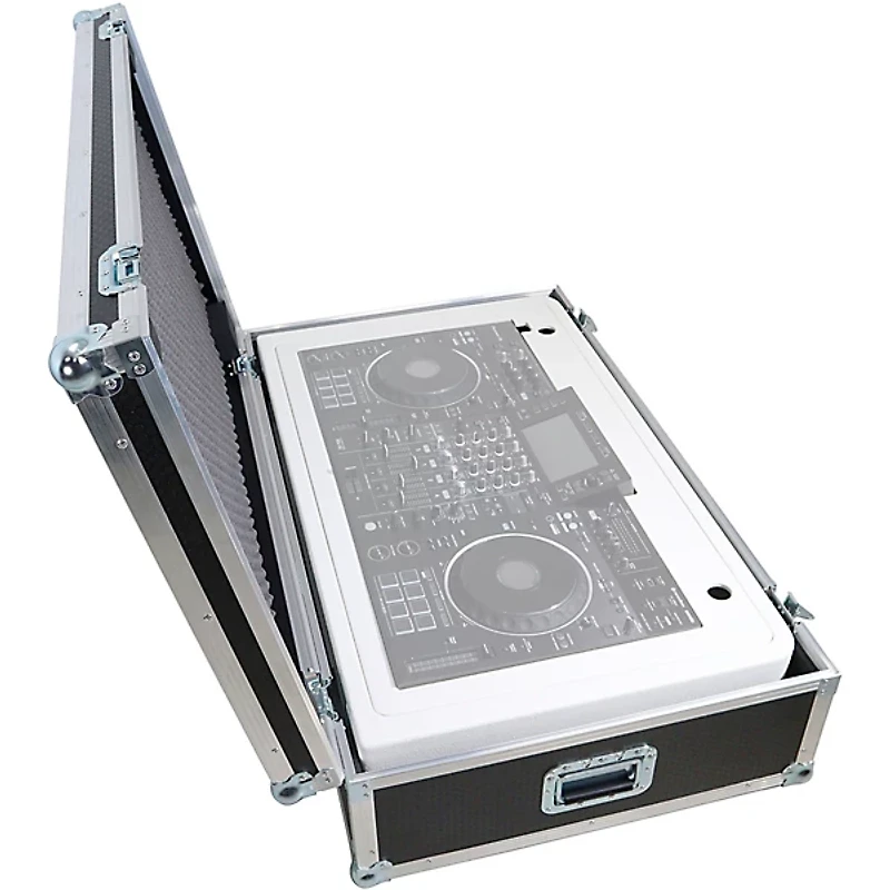 ProX Control Tower 2U DJ Podium Stand With 2x Travel Case for Pioneer XDJ-XZ, DDJ-1000 SRT, DDJ-SZ2, and DDJ SX-3, White Finish