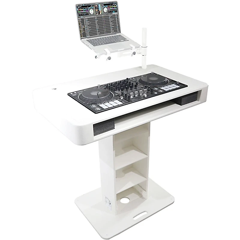 ProX Control Tower DJ Podium Stand for DDJ-REV7, XDJ-AZ, FLX10, RANE Four White Finish