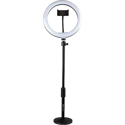 Gator 10" LED Desktop Ring Light Stand With Phone Holder and Compact Weighted Base