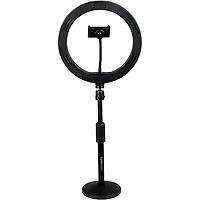 Gator 10" LED Desktop Ring Light Stand With Phone Holder and Compact Weighted Base