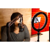 Gator Set of Two Height-Adjustable Stands With Pivoting LED Ring Lights and Universal Phone Holders