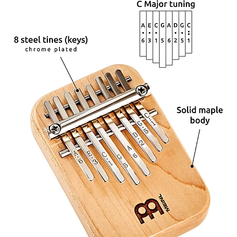 MEINL Sonic Energy 8 Note Solid Kalimba Maple