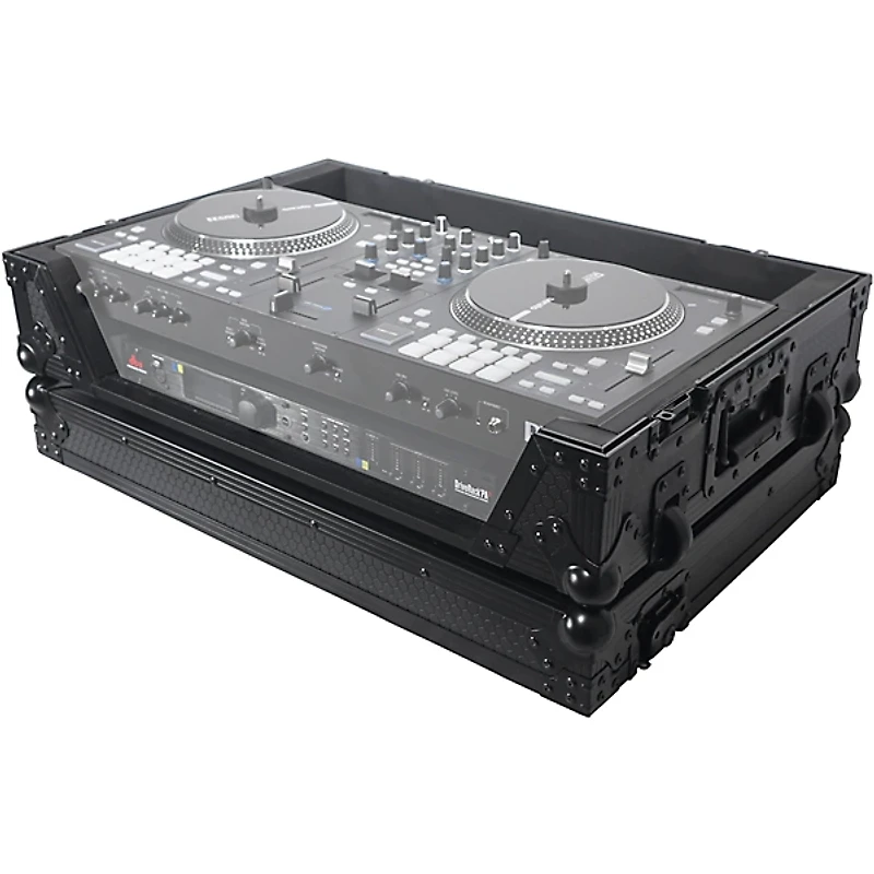 ProX Flight Case for RANE ONE MKII DJ Controller with 1U Rack and Wheels - Black/Black